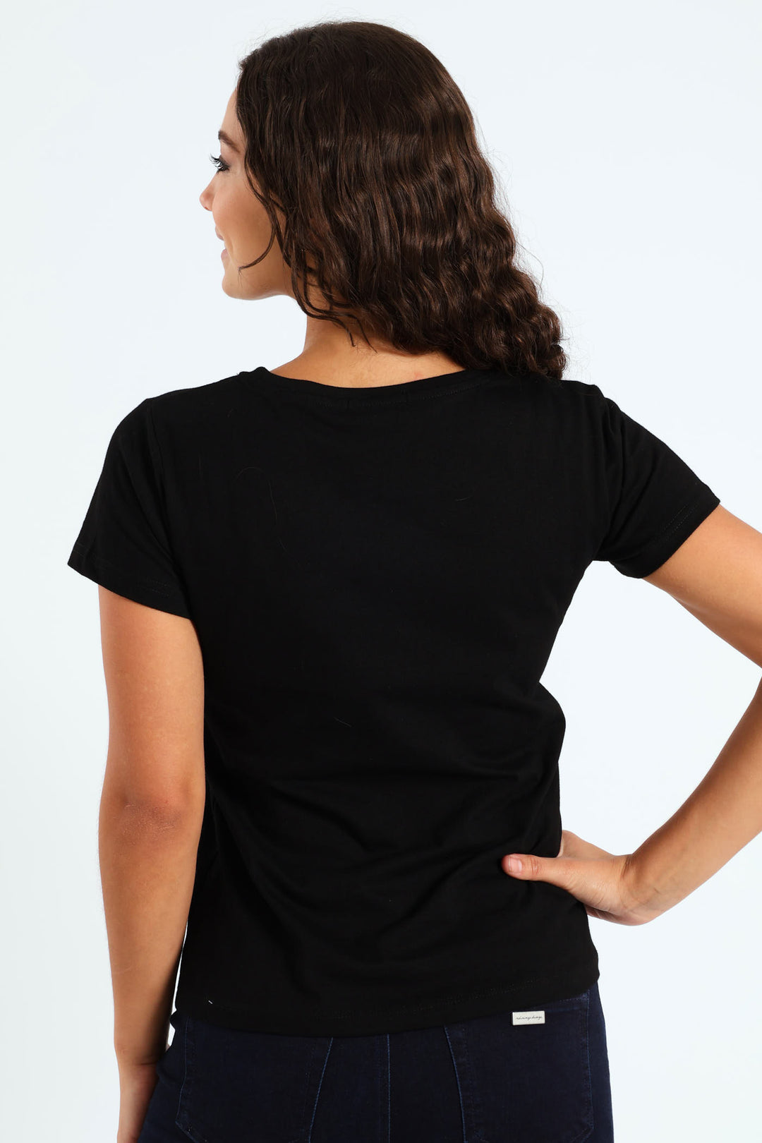 Regular Fit Multi-Technique Top - Black