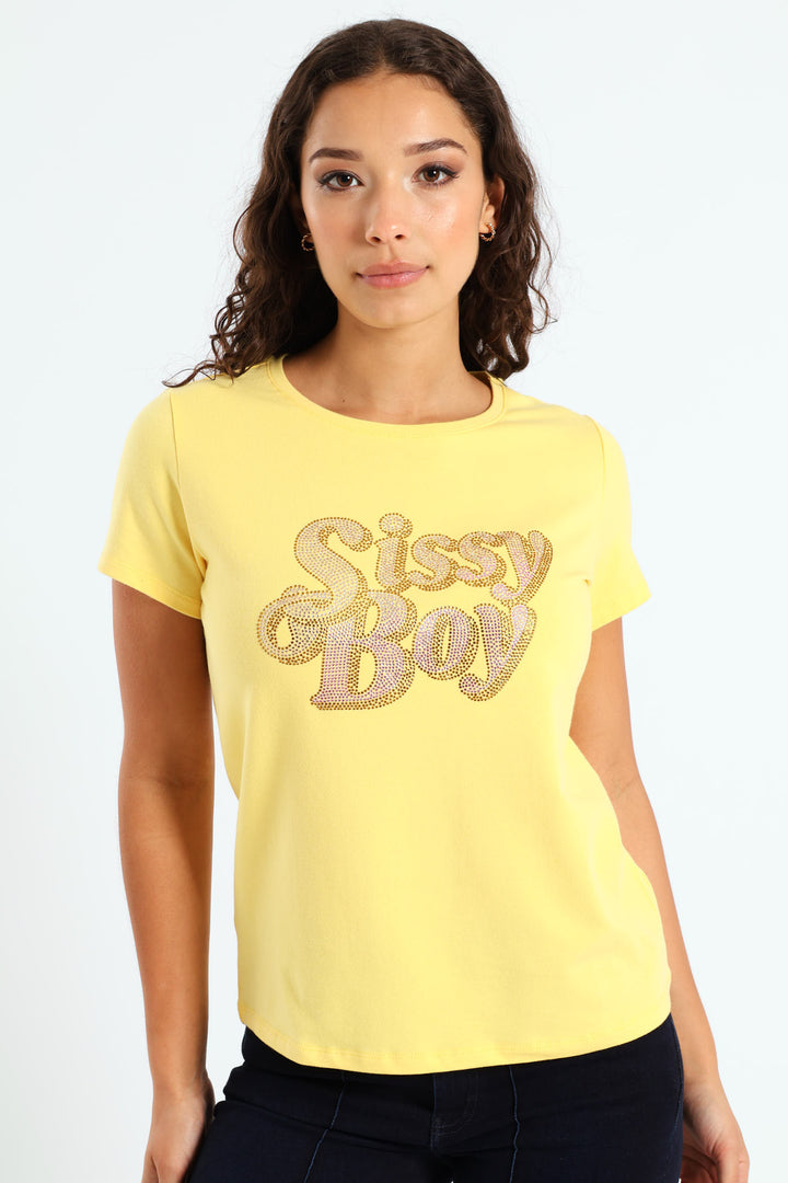 Regular Fit Colourful Logo Top - Lemon