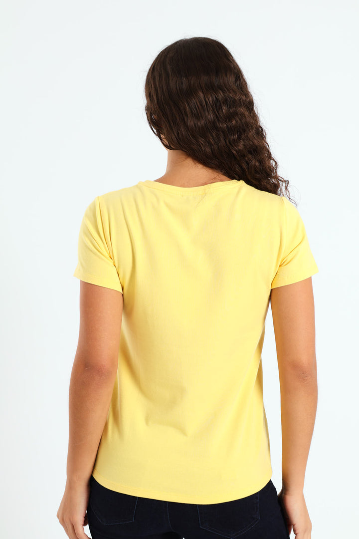 Regular Fit Colourful Logo Top - Lemon