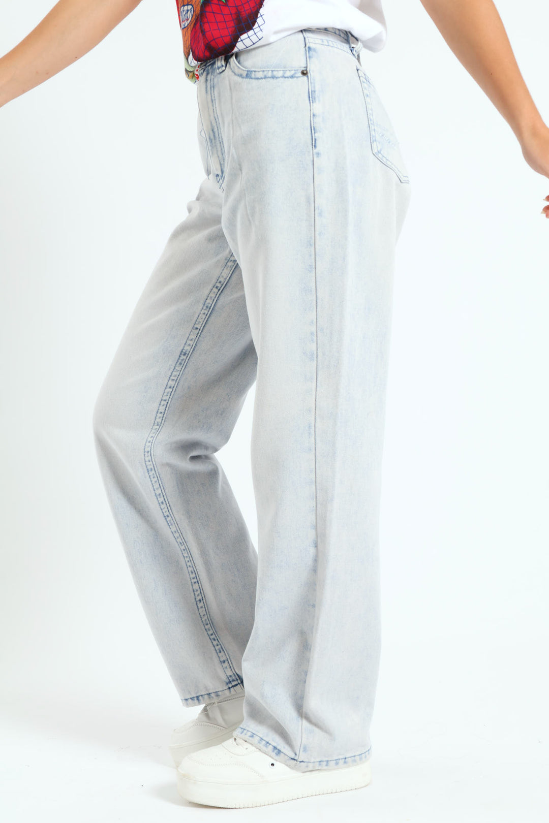 Forward Seam Wideleg Jean - Light Wash