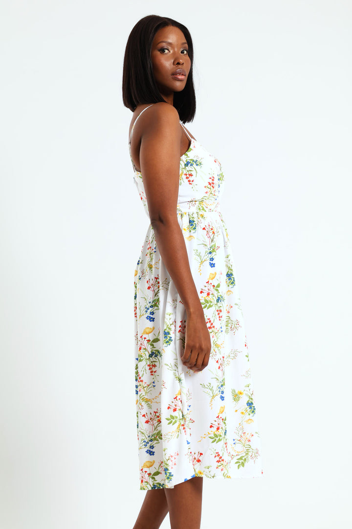 Strappy Fit & Flare Sundress With Shirred Back Detail