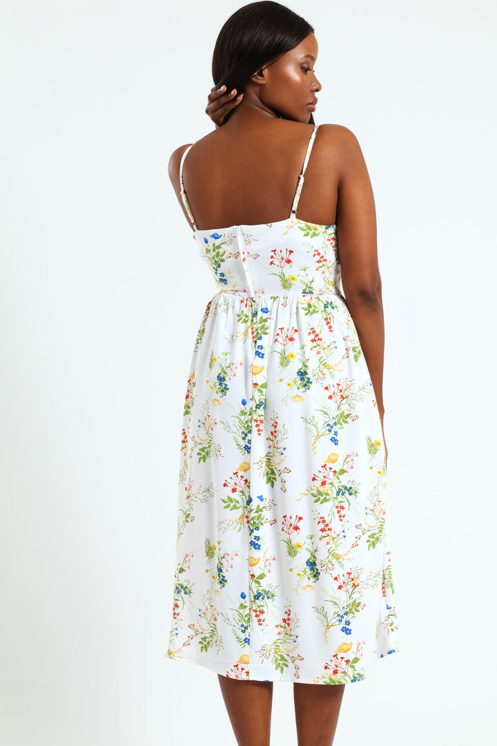 Strappy Fit & Flare Sundress With Shirred Back Detail