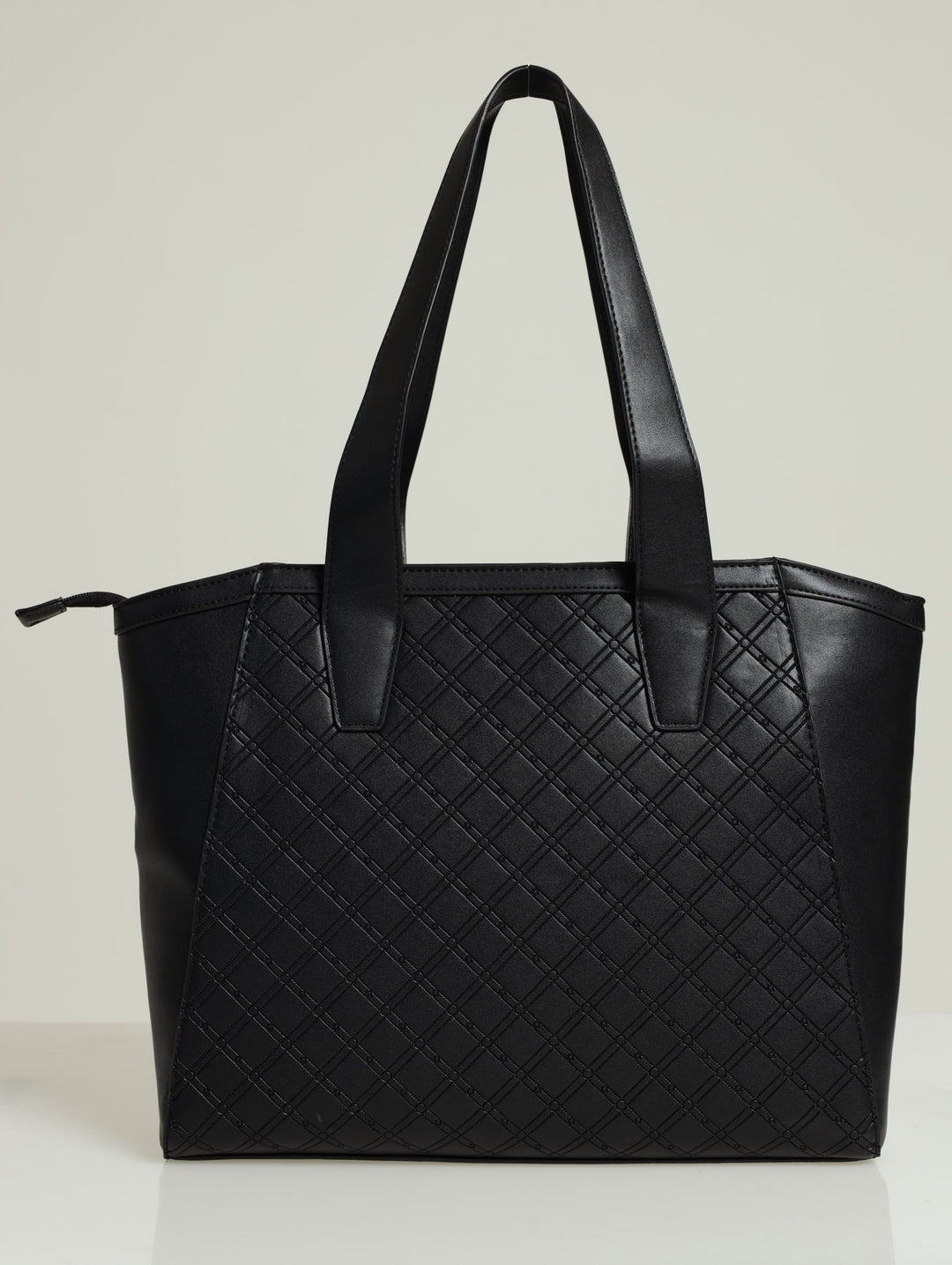 Embossed Large Shopper Bag - Black