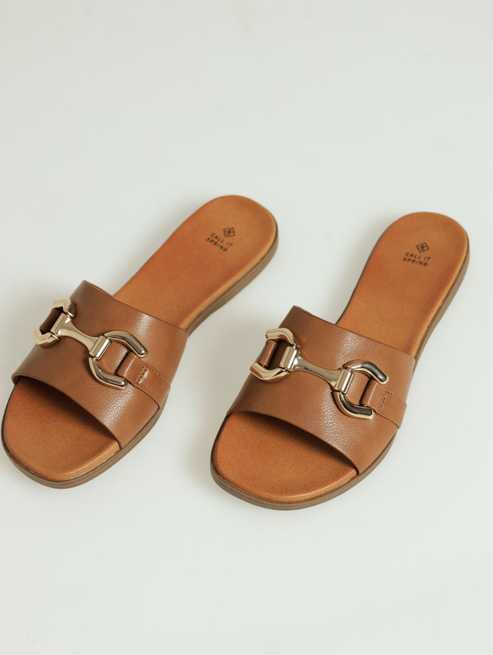 Phoeniix Push In Mule Sandal - Cognac