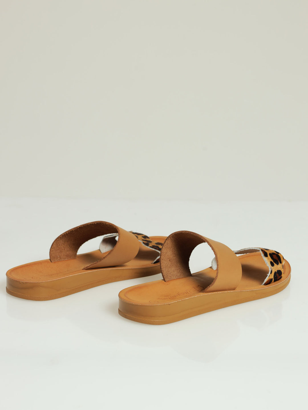 Sienna Leather Double Strap Mule Sandal - Tan