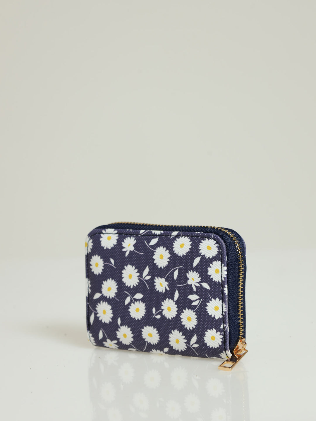 Daist Print Small Zip Around Purse - Navy