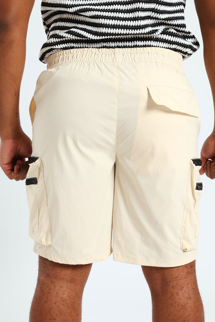 Zip Pocket Utility Short - Off White