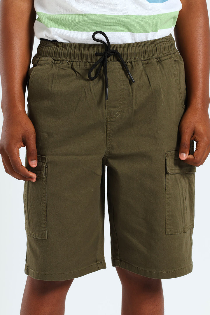 Boys Cargo Shorts - Olive