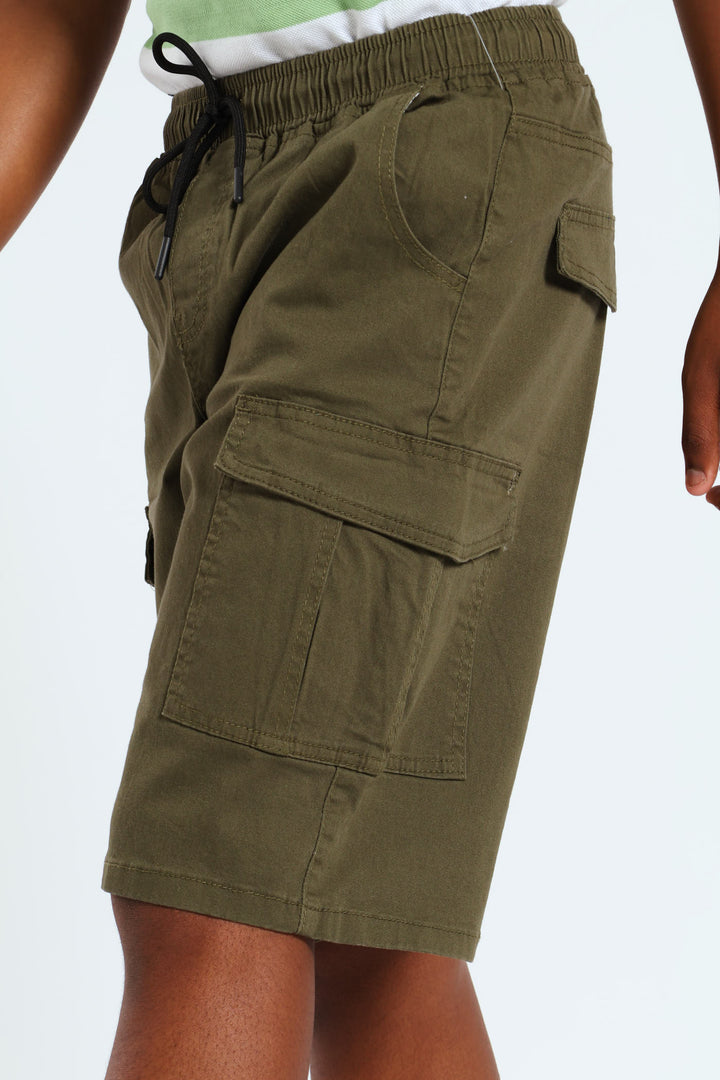 Boys Cargo Shorts - Olive