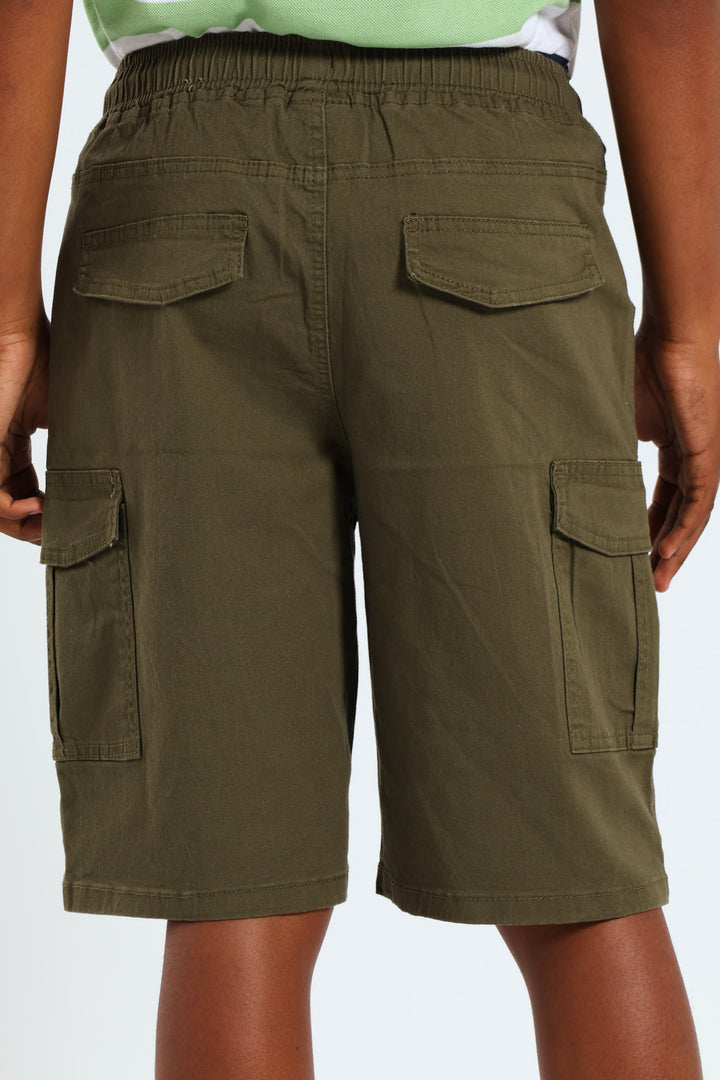 Boys Cargo Shorts - Olive