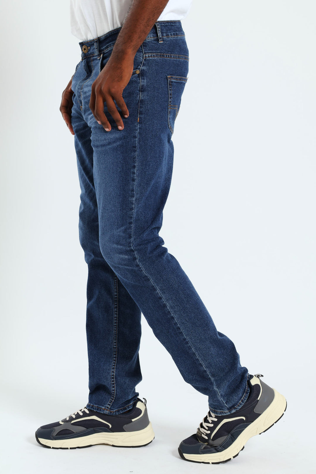 Worn In Slim Denim Jean - Mid Denim