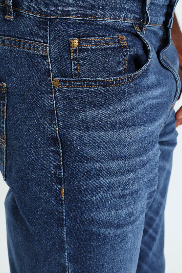 Worn In Slim Denim Jean - Mid Denim