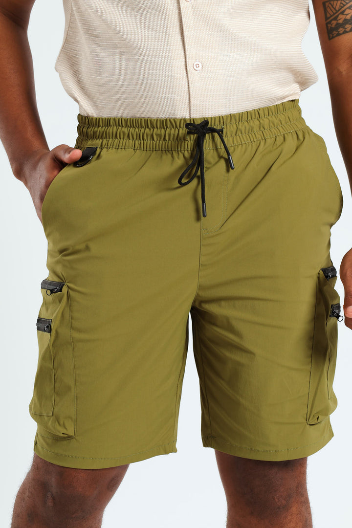 Zip Pocket Utility Short - Light Fatigue