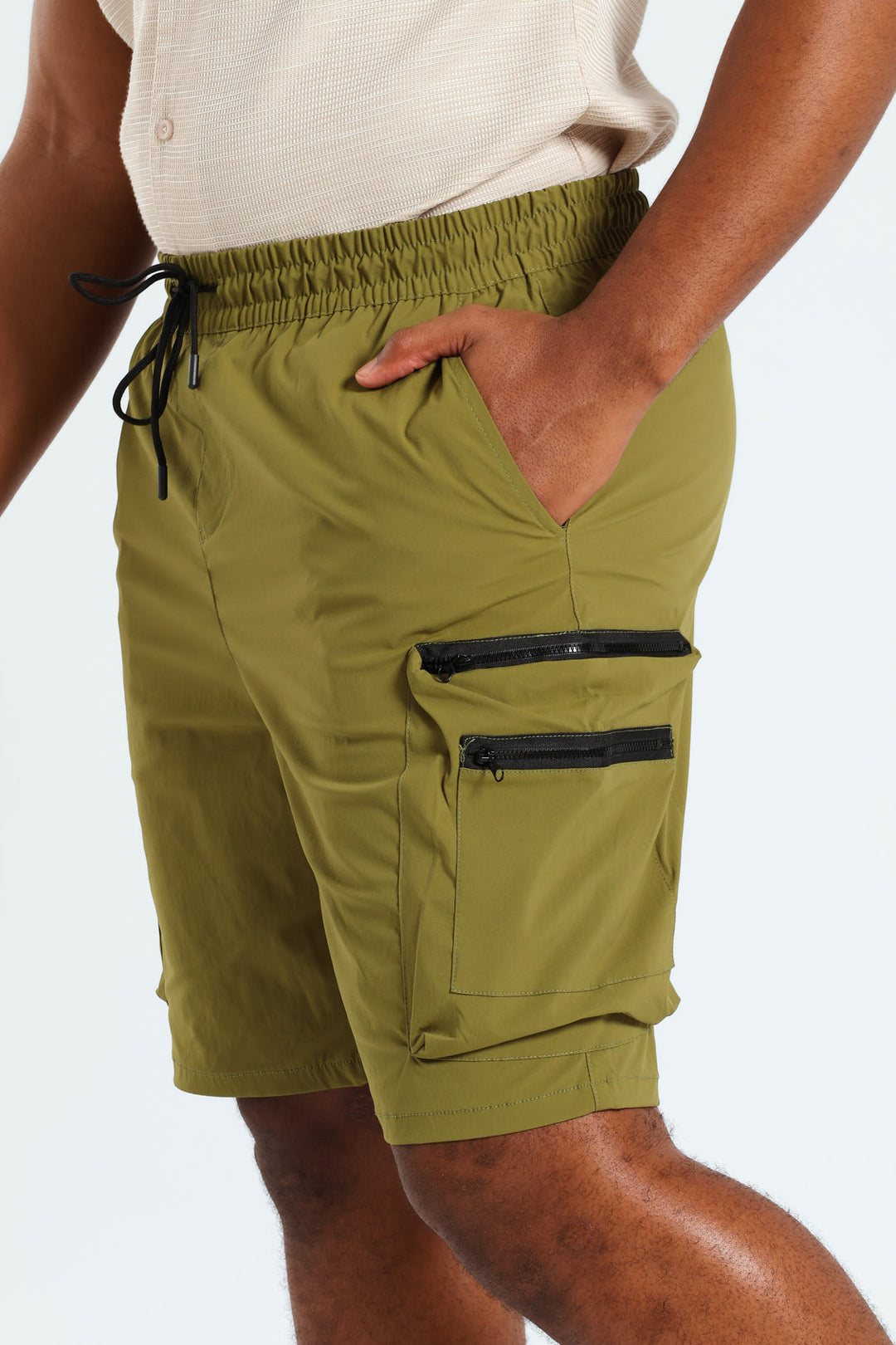 Zip Pocket Utility Short - Light Fatigue