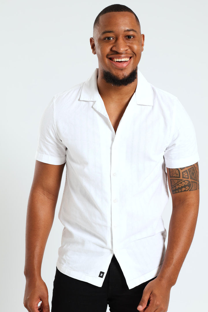 Self Stripe Surf Interest Shirt - White