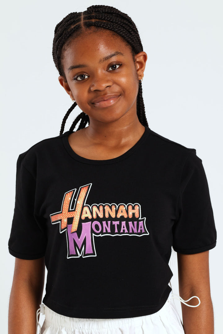 Girls Hannah Montana Tee - Black