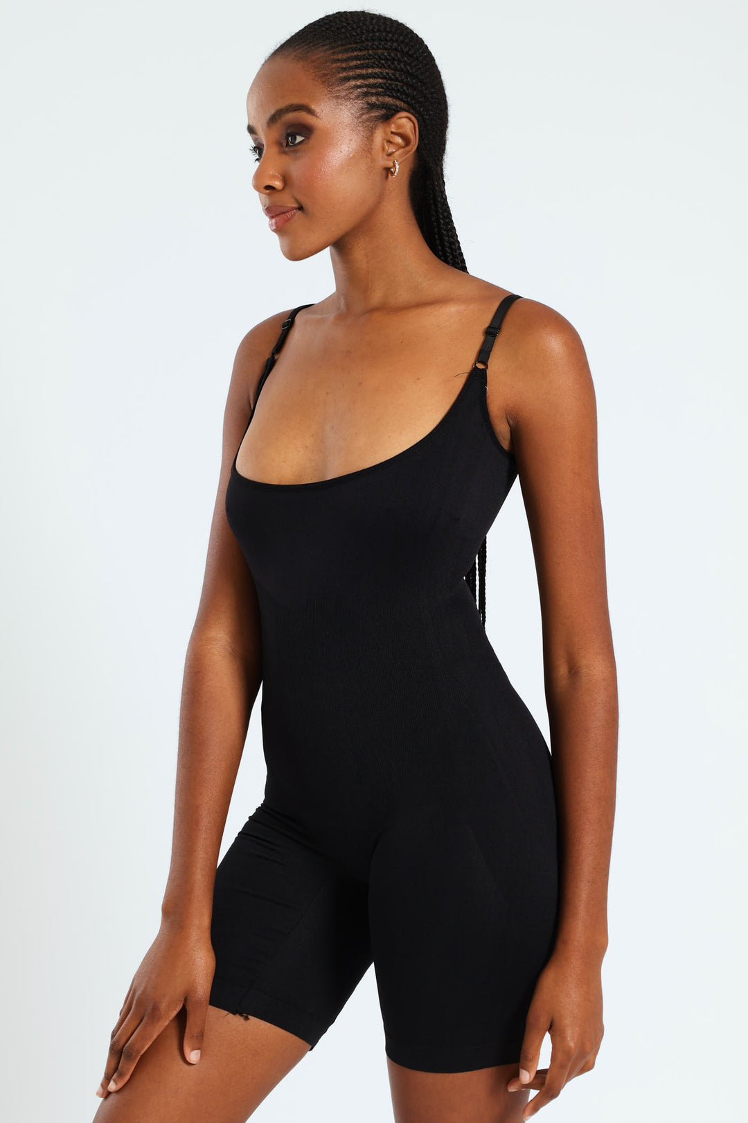 Medium Control Long Leg Seamless Full Bodysuit - Black