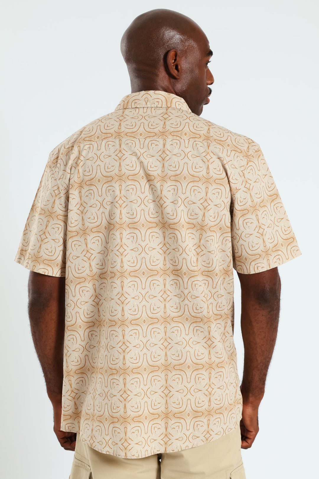 Tile Print Shirt - Stone