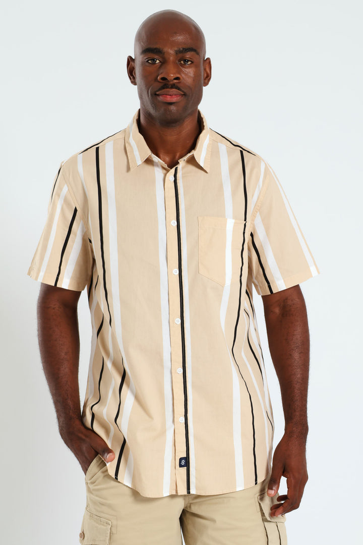 Stripe Shirt - Black/Beige