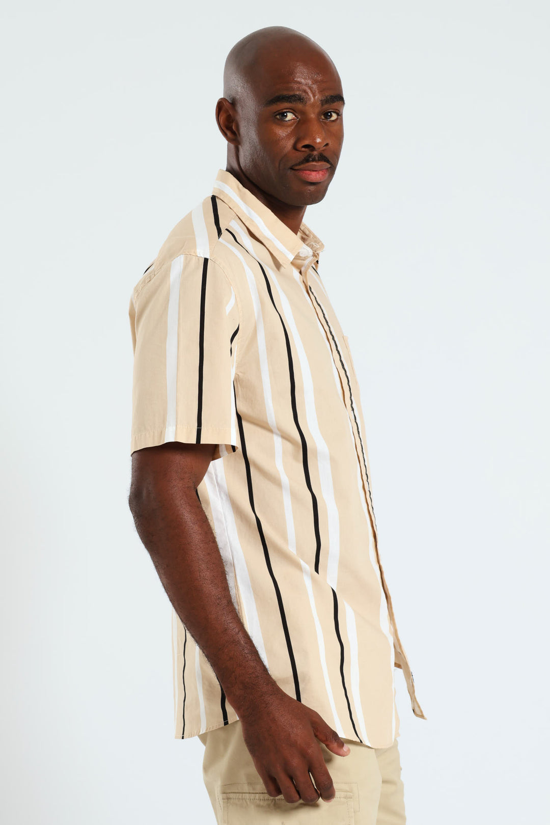 Stripe Shirt - Black/Beige