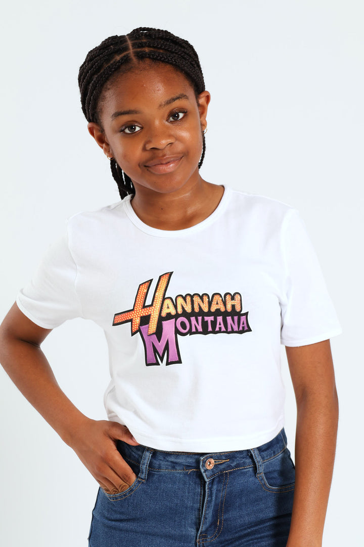 Girls Hannah Montana Tee - White