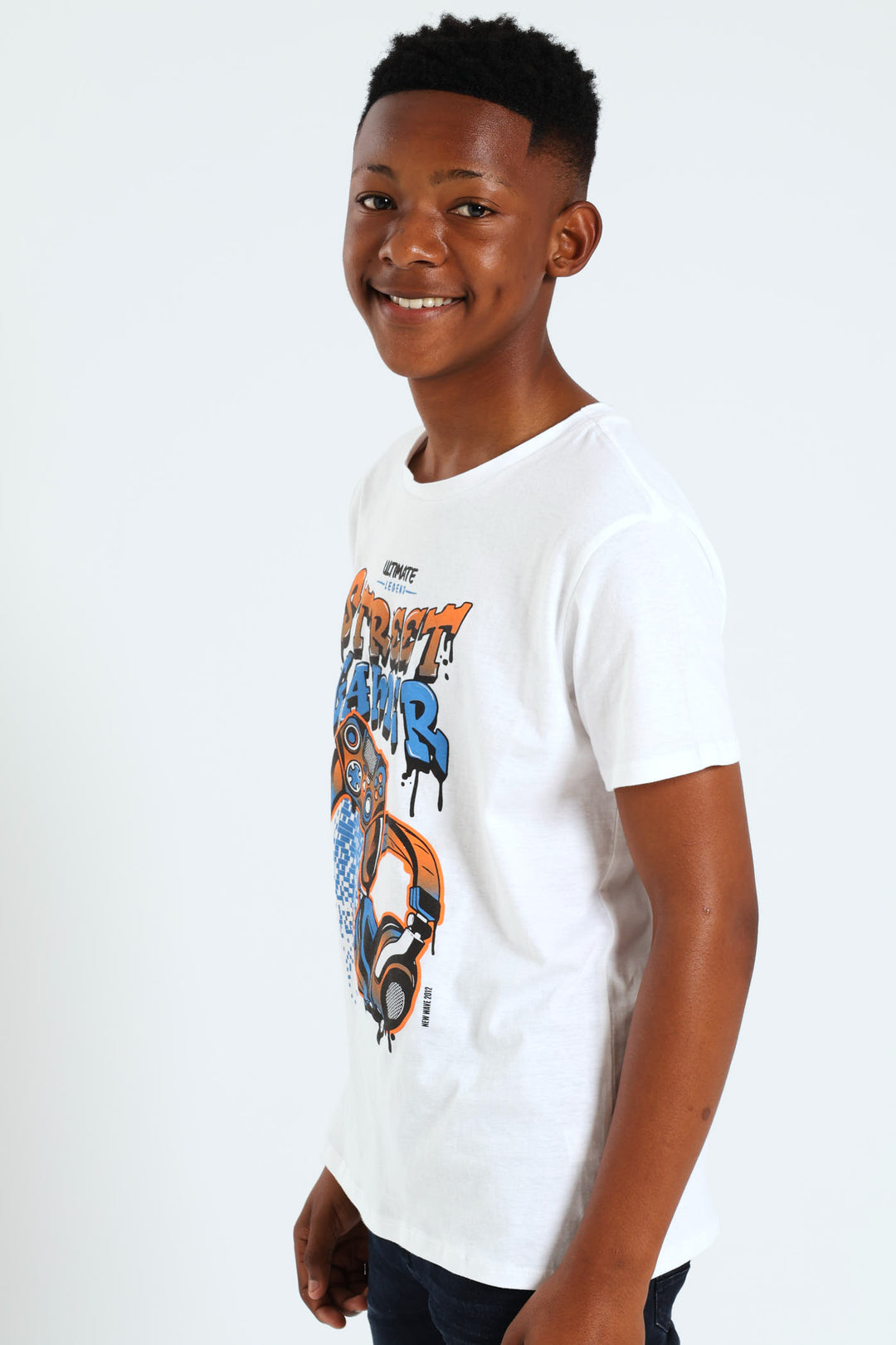 Boys Gamer Print Tee - White