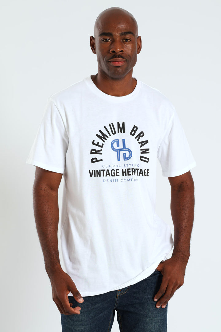 Premium Brand Tee - White