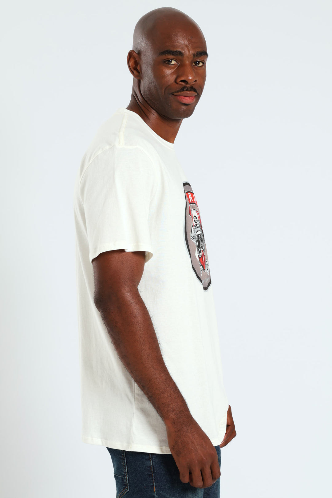 Hotrod Visor & Helmet Tee - Off White