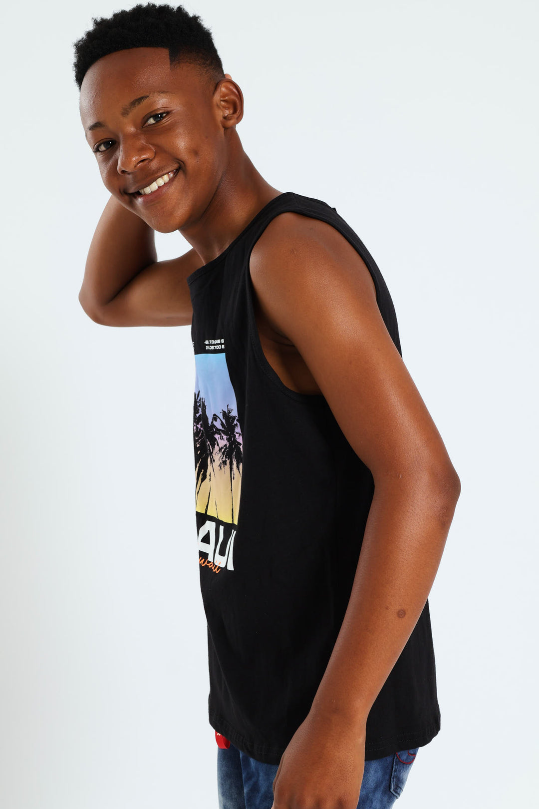 Boys Palm Tree Vest - Black