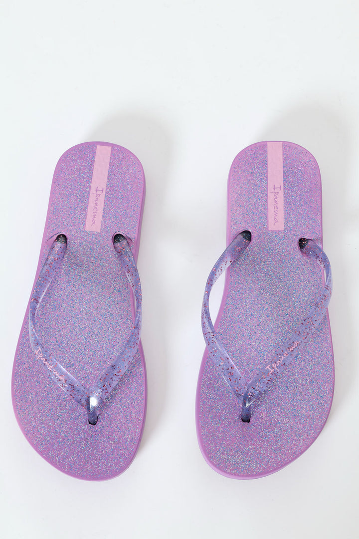 Girls Glitter Flip Flop - Purple