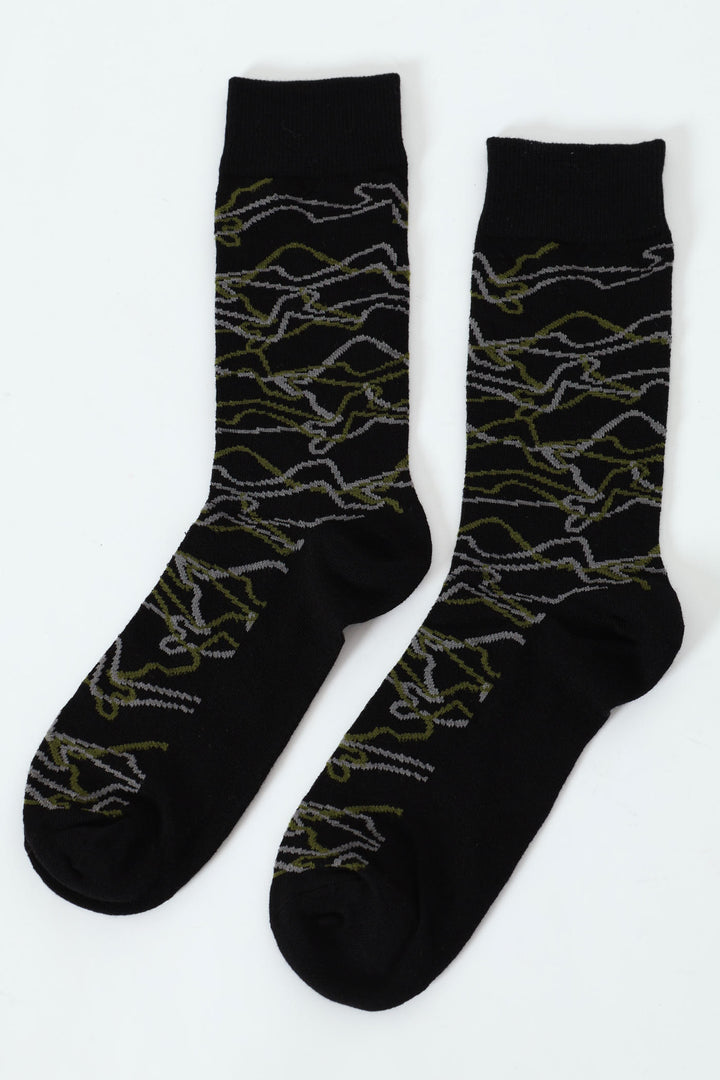 Single Camo Anklet Socks - Black