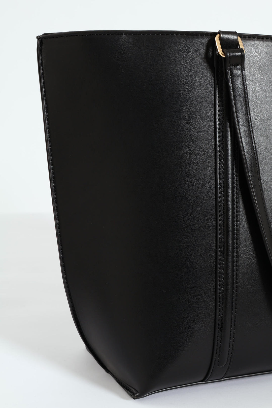 Strap Detailed Shopper Bag - Black