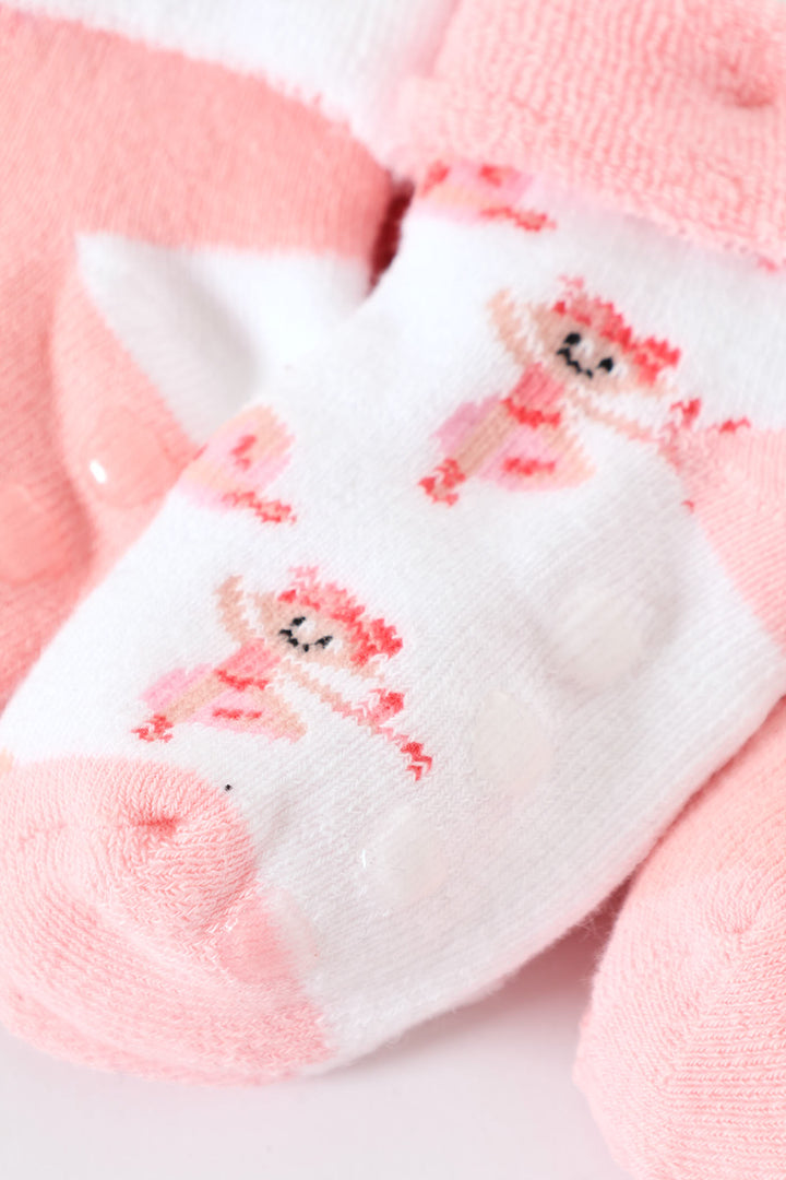 Baby Girls 3  Pack Ballerina Towelling Socks - Cream