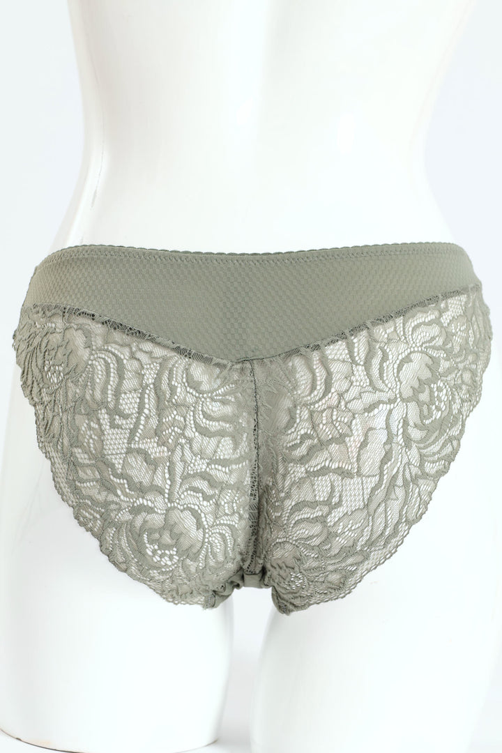 2 Pack Lace Bikini Panty - Olive/Blue