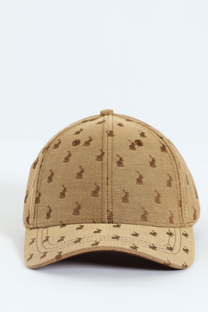 6 Panel Jacquard Monogram Peak - Stone