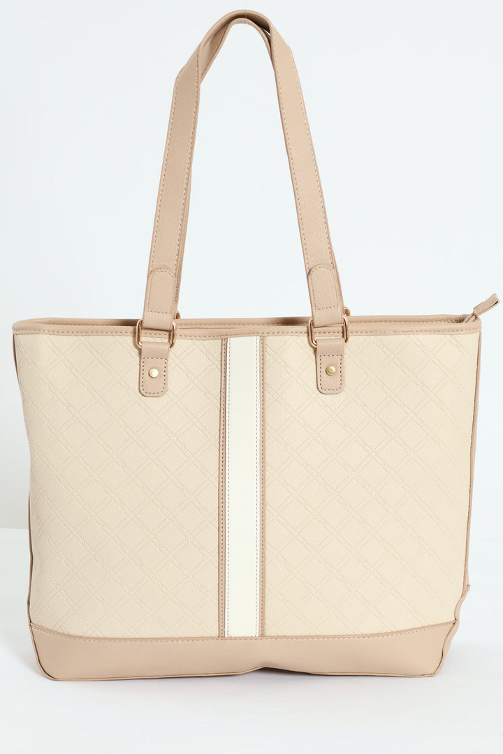 Embossed Shopper Bag - Cream