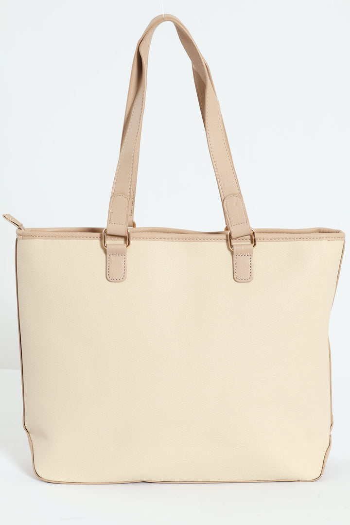 Embossed Shopper Bag - Cream