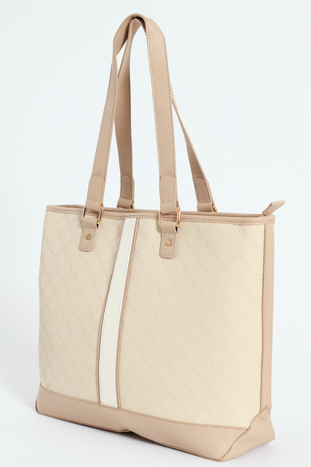 Embossed Shopper Bag - Cream