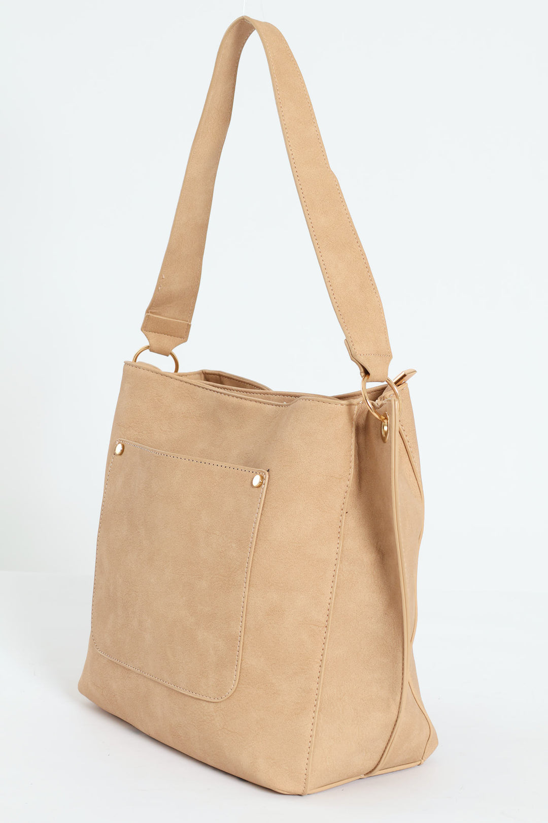 Front Pocket Shoulder Bag - Nude