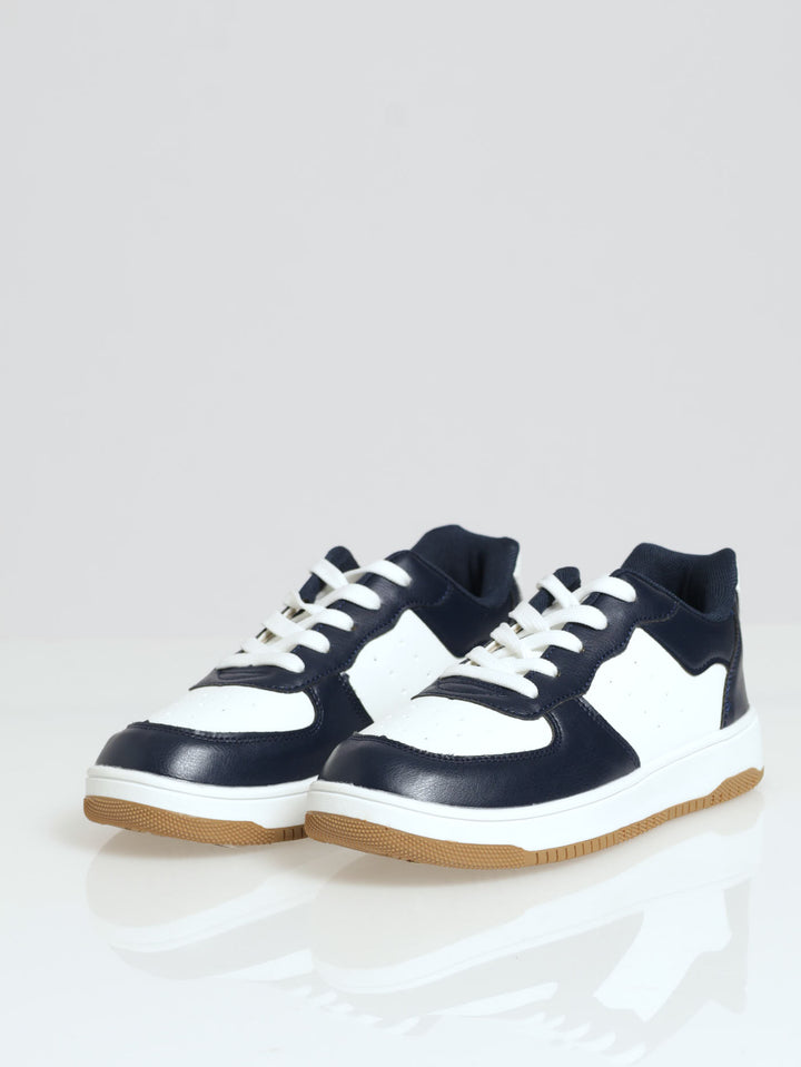 Boys Court Sneaker - White/Navy