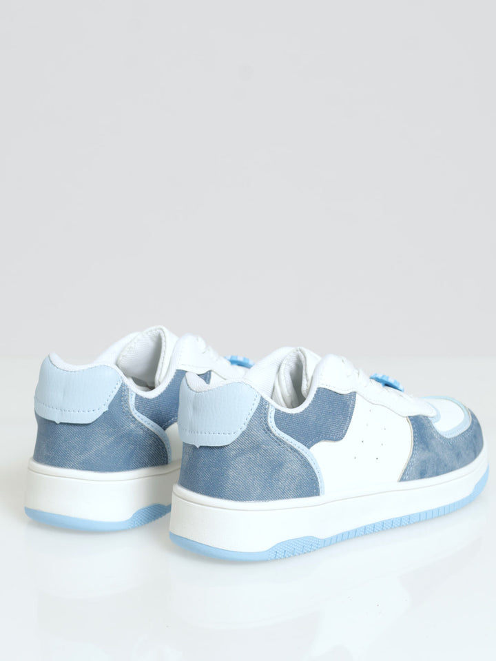 Girls Denim Colourblock Sneaker - Blue