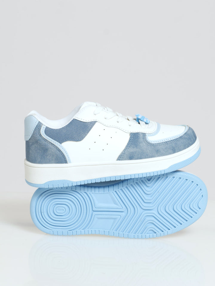 Girls Denim Colourblock Sneaker - Blue