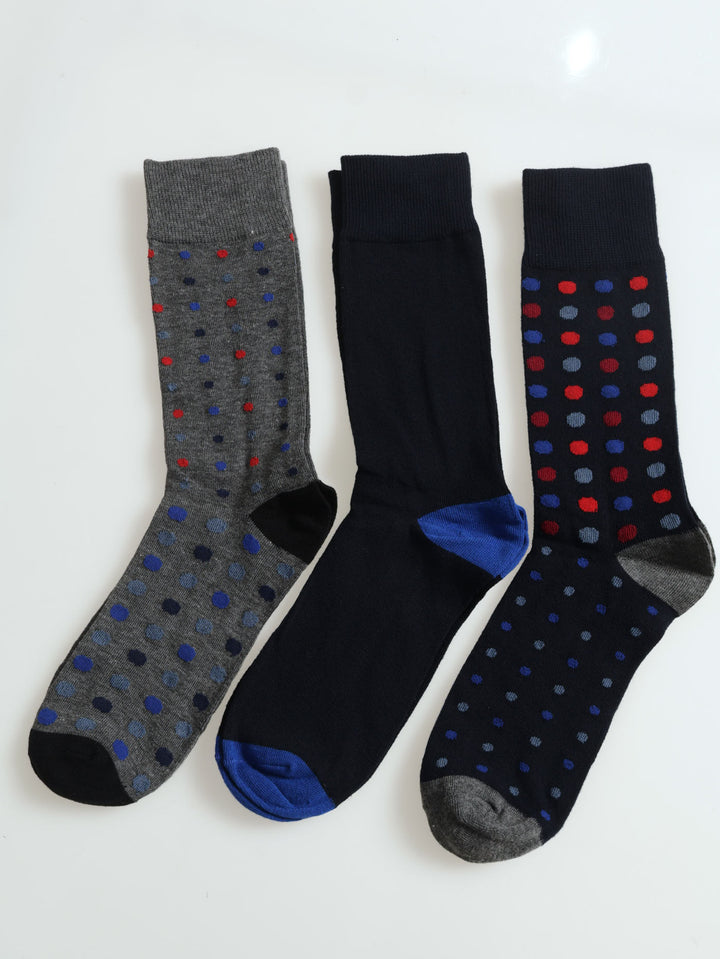 3 Pack Fashion Anklet Socks - Navy/Grey/Blue