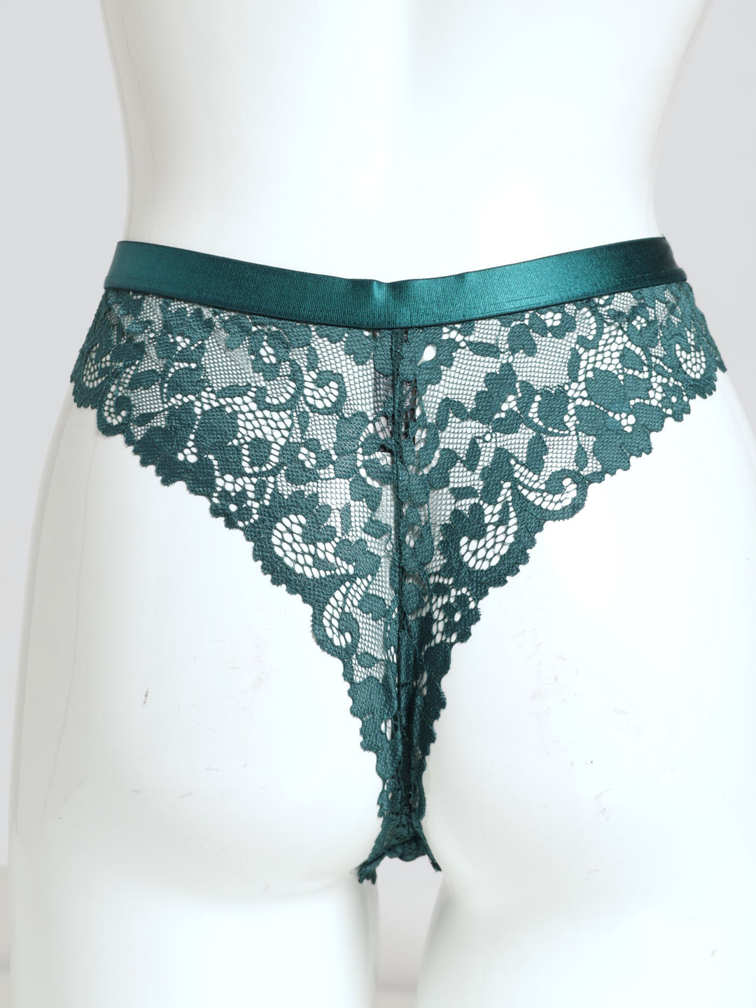 Shimmer Full Lace Thong -  Teal
