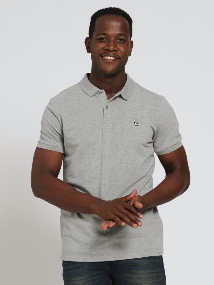 Slim Fit Golfer - Grey Melange