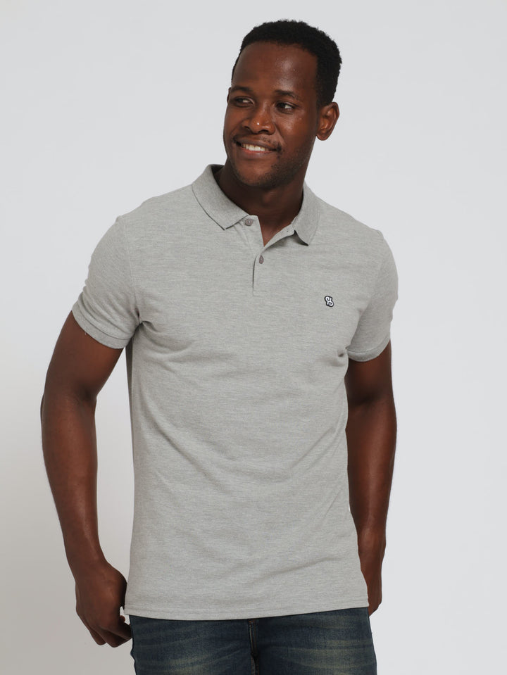 Slim Fit Golfer - Grey Melange