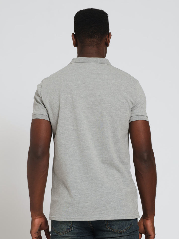 Slim Fit Golfer - Grey Melange