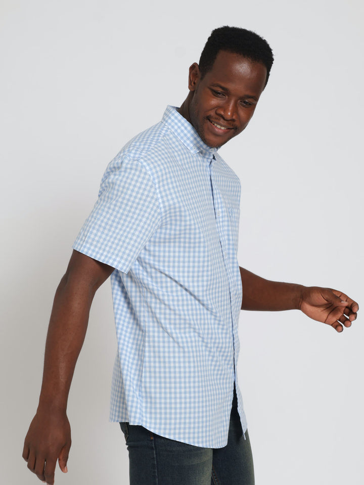 Gingham Shirt - Light Blue