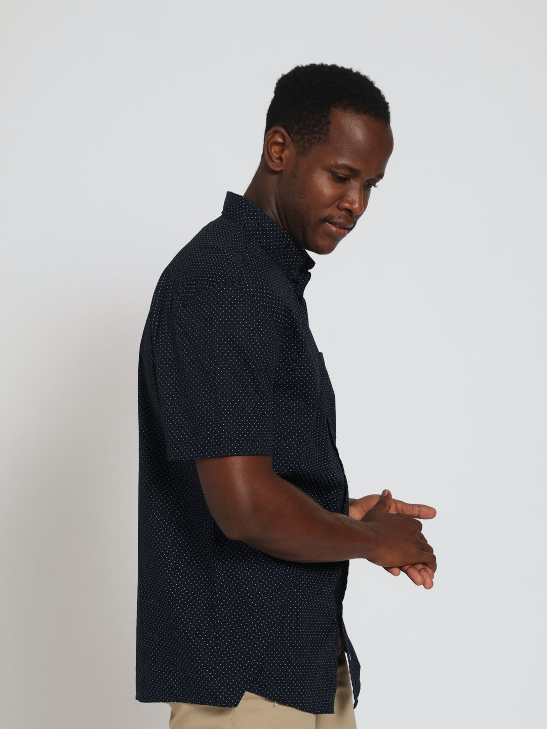 Pin Dot Shirt - Dark Navy