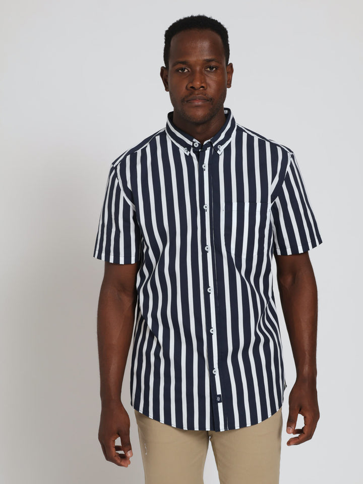 Stripe Shirt - Navy/White